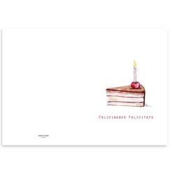 Postal A4 Pastel Rosa y Vela