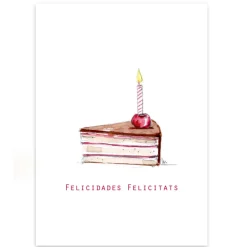 Postal A4 Pastel Rosa y Vela