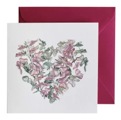 Postal Corazón hojas eucalipto