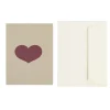 Postal Corazón tela lino
