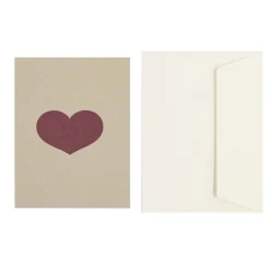 Postal Corazón tela lino