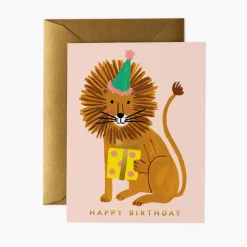 Postal Cumpleaños Lion Birthday Card - Rifle Paper