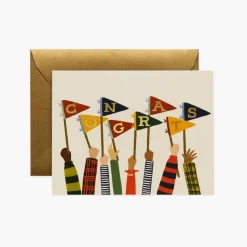 Postal Felicitación Congrats Pennants Card - Rifle Paper