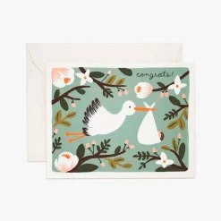 Postal Felicitación Congrats Stork Card - Rifle Paper