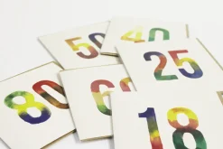 Postal Números Acuarelas 40