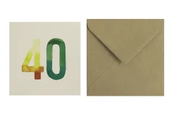 Postal Números Acuarelas 40