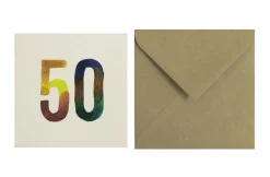 Postal Números Acuarelas 50