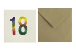 Postal Números Acuarelas 18