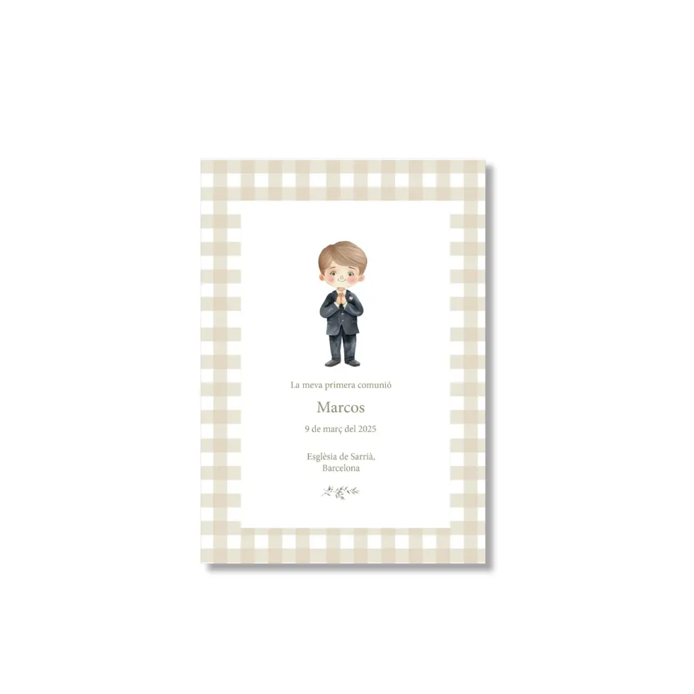 Recordatorio de comunión personalizado Vichy (Packs 12-60)