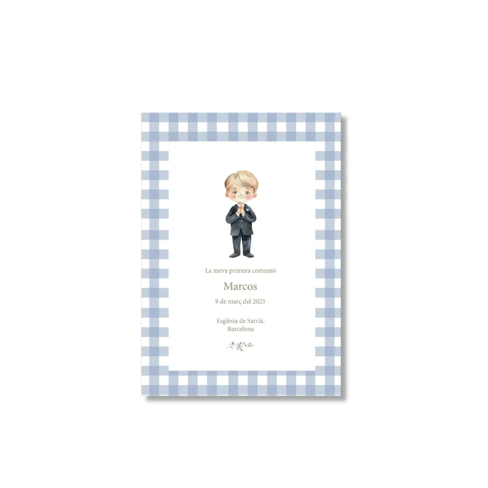 Recordatorio de comunión personalizado Vichy (Packs 12-60)