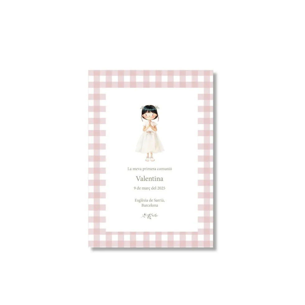Recordatorio de comunión personalizado Vichy (Packs 12-60)