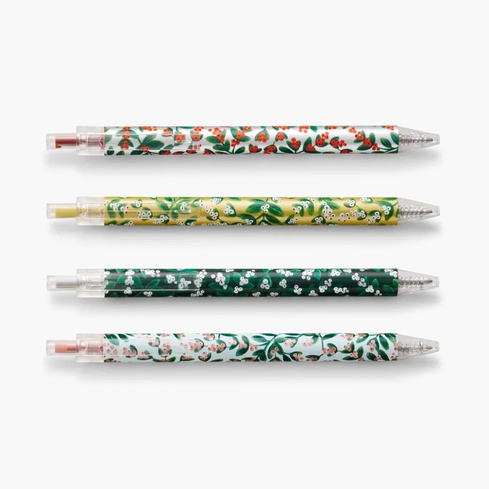 Set de 4 bolígrafos de gel metálicos Mistletoe - Rifle Paper