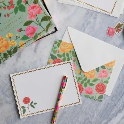 Set de 12 tarjetas para notas Roses - Rifle Paper co.