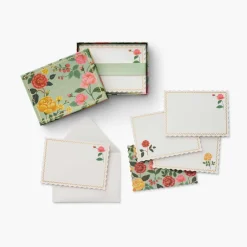 Set de 12 tarjetas para notas Roses - Rifle Paper co.