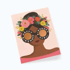 Tarjeta felicitación cumpleaños Flower Crown Birthday Girl - Rifle Paper