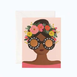 Tarjeta felicitación cumpleaños Flower Crown Birthday Girl - Rifle Paper