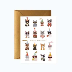Tarjeta felicitación cumpleaños gatos Cool Cats Birthday - Rifle Paper