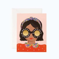 Tarjeta felicitación cumpleaños Headband Birthday Girl - Rifle Paper