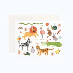 Tarjeta felicitación cumpleaños infantil Party Animals - Rifle Paper