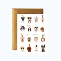 Tarjeta felicitación cumpleaños perros Party Pups Birthday - Rifle Paper