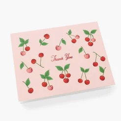 Tarjeta Postal Agradecimiento Cherries - Rifle Paper Co