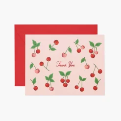 Tarjeta Postal Agradecimiento Cherries - Rifle Paper Co