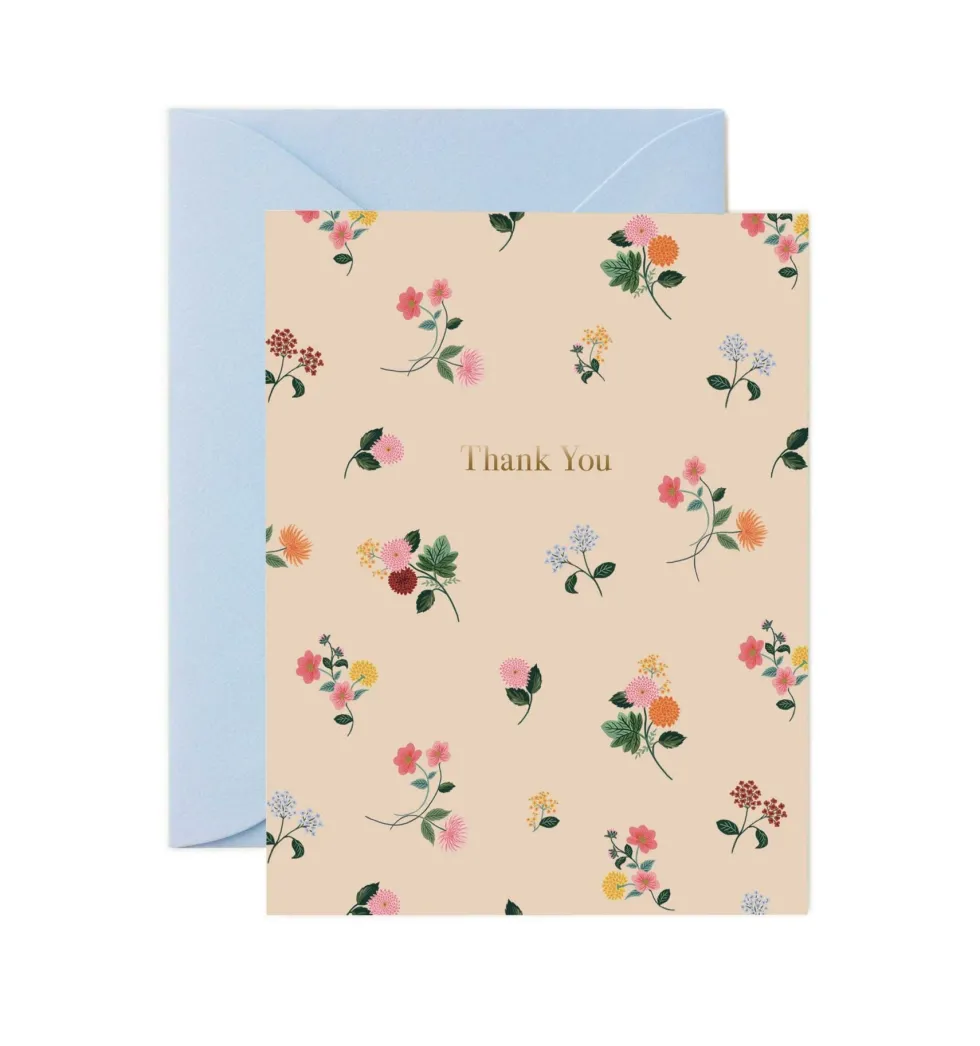 Tarjeta Postal Agradecimiento Ditsy Dahlia - Rifle Paper co