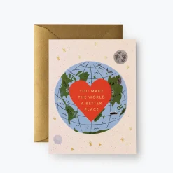 Tarjeta Postal amor o amistad You Make the World Better - Rifle Paper