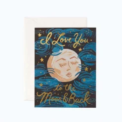 Tarjeta Postal amor To the Moon and Back - Rifle Paper