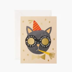 Tarjeta postal cumpleaños Gato - Rifle Paper Co