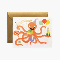 Tarjeta postal cumpleaños Pulpo - Rifle Paper Co
