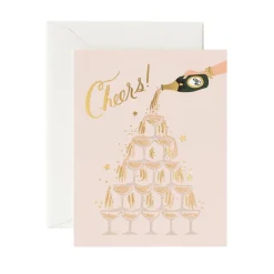 Tarjeta Postal Felicitación Boda/ Aniversario - Champagne Tower - Rifle Paper