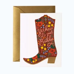 Tarjeta postal felicitación cumpleaños Birthday Boot - Rifle Paper