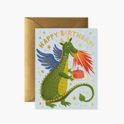 Tarjeta postal felicitación cumpleaños Dragón - Rifle Paper