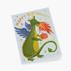 Tarjeta postal felicitación cumpleaños Dragón - Rifle Paper
