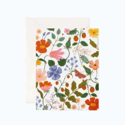 Tarjeta Postal Flores Strawberry Fields Cream - Rifle Paper