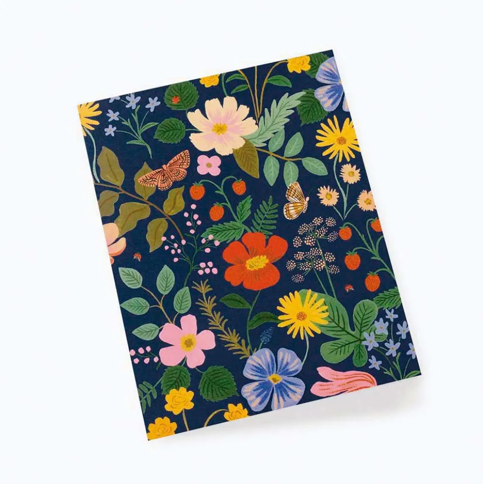 Tarjeta Postal Flores Strawberry Fields Navy