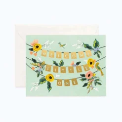Tarjeta Postal nacimiento Welcome Garland - Rifle Paper